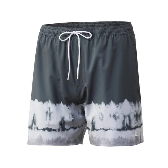 Huk Pursuit Salt Dye Volley 5.5" Swim Short in Dark Gray New Size XL Brief $40 - Picture 1 of 7